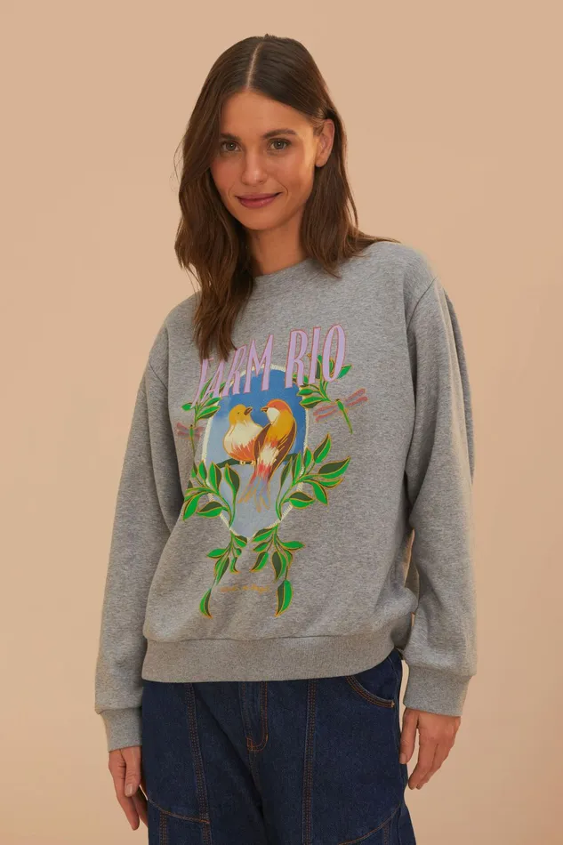 Grey Sweatshirt Women FARM Rio Sweaters and Sweatshirts
