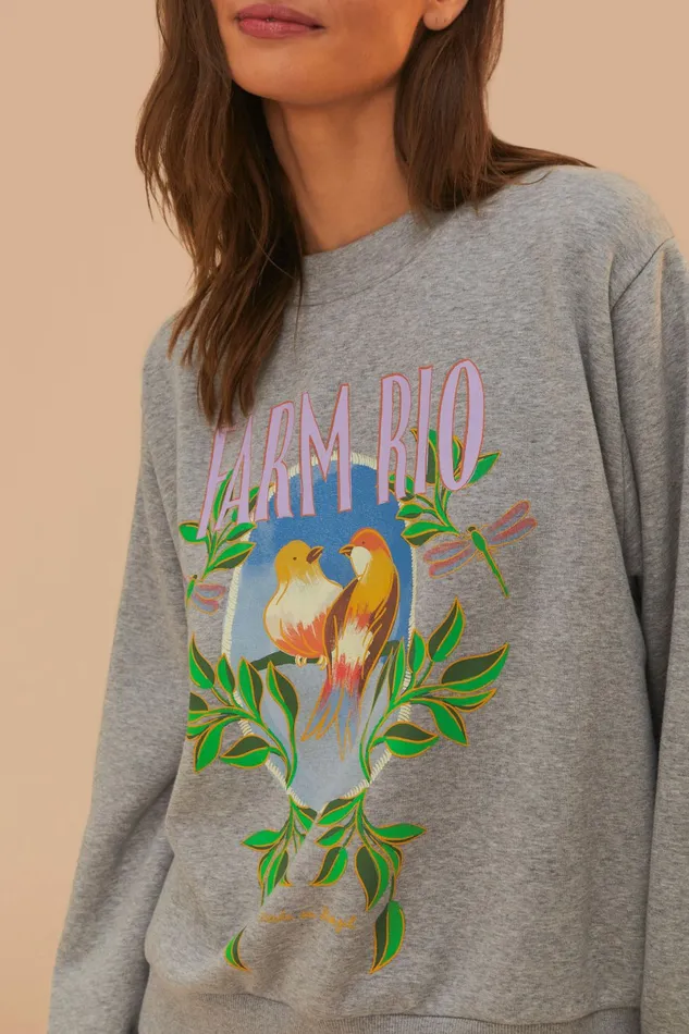 Grey Sweatshirt Women FARM Rio Sweaters and Sweatshirts