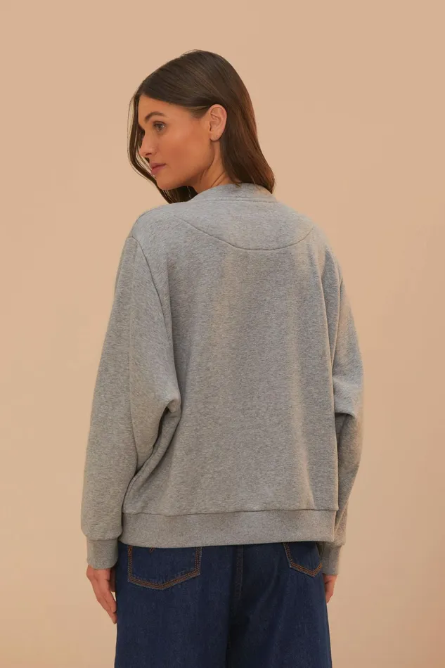 Grey Sweatshirt Women FARM Rio Sweaters and Sweatshirts
