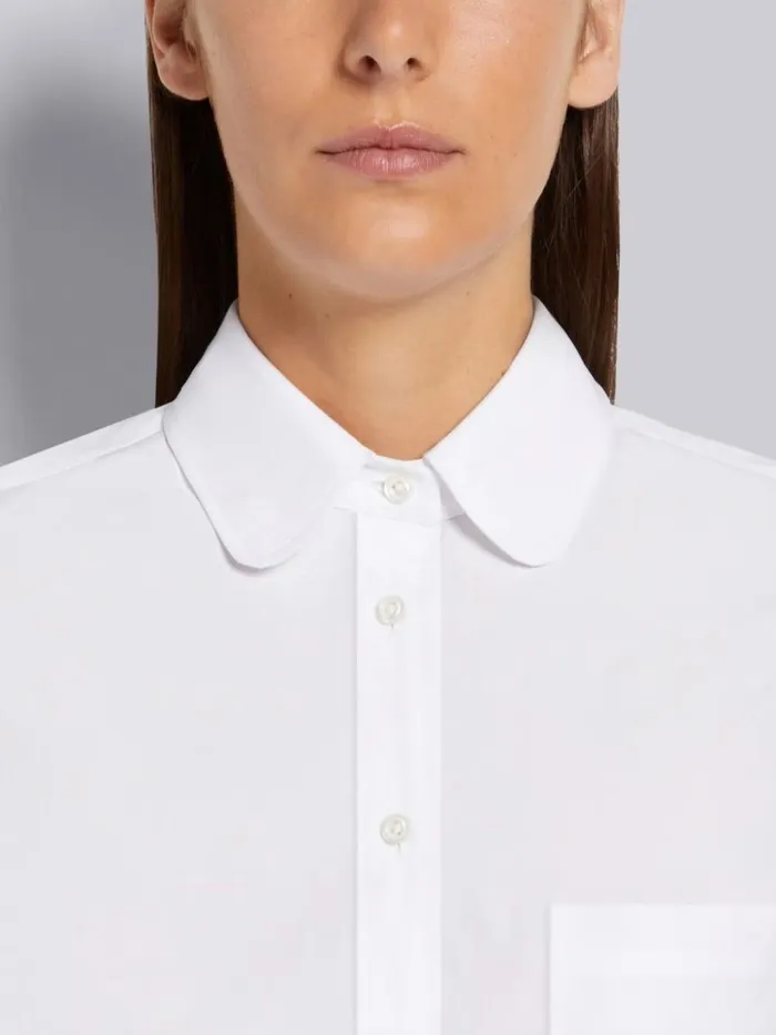 Hairline Madras Check Ribbon Tweed Pencil Skirt Short Sleeve Below The Knee Shirtdress Medium Grey Women Thom Browne Dresses