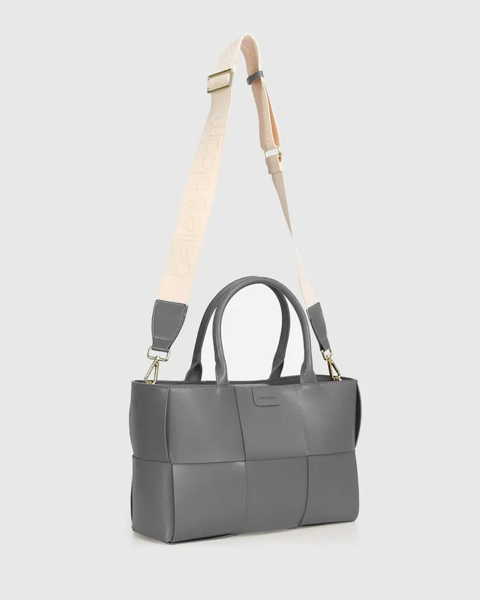 Handbags Long Way Home Woven Tote 8211 Grey 8211 Belle and Bloom Women