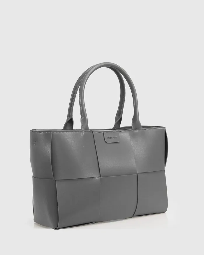 Handbags Long Way Home Woven Tote 8211 Grey 8211 Belle and Bloom Women