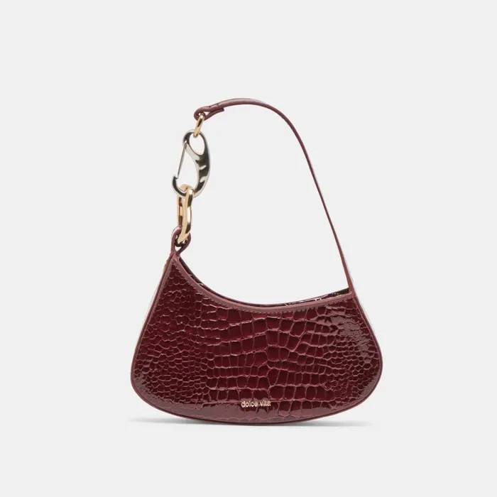 Handbags Women Dolce Vita Silvie Shoulder Bag Wine Croco Stella