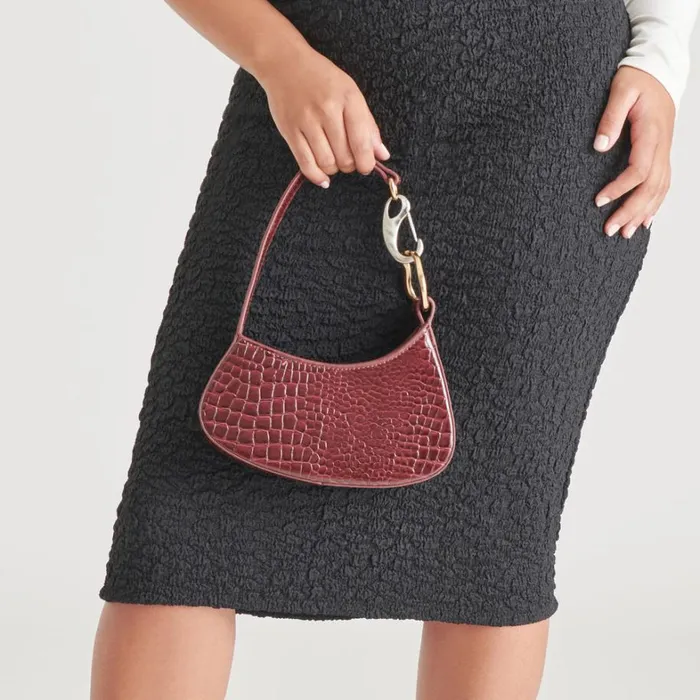 Handbags Women Dolce Vita Silvie Shoulder Bag Wine Croco Stella