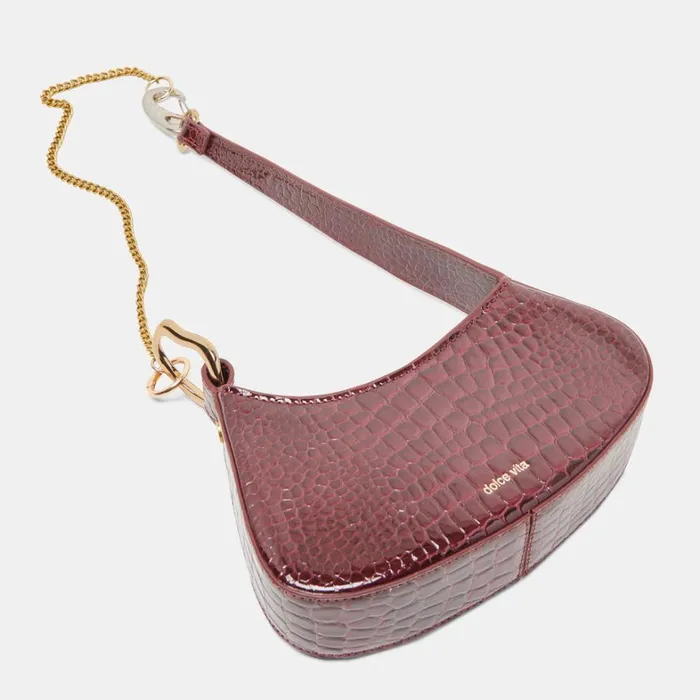 Handbags Women Dolce Vita Silvie Shoulder Bag Wine Croco Stella