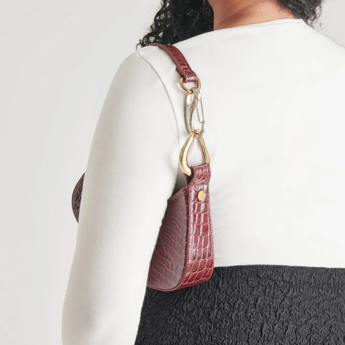 Handbags Women Dolce Vita Silvie Shoulder Bag Wine Croco Stella