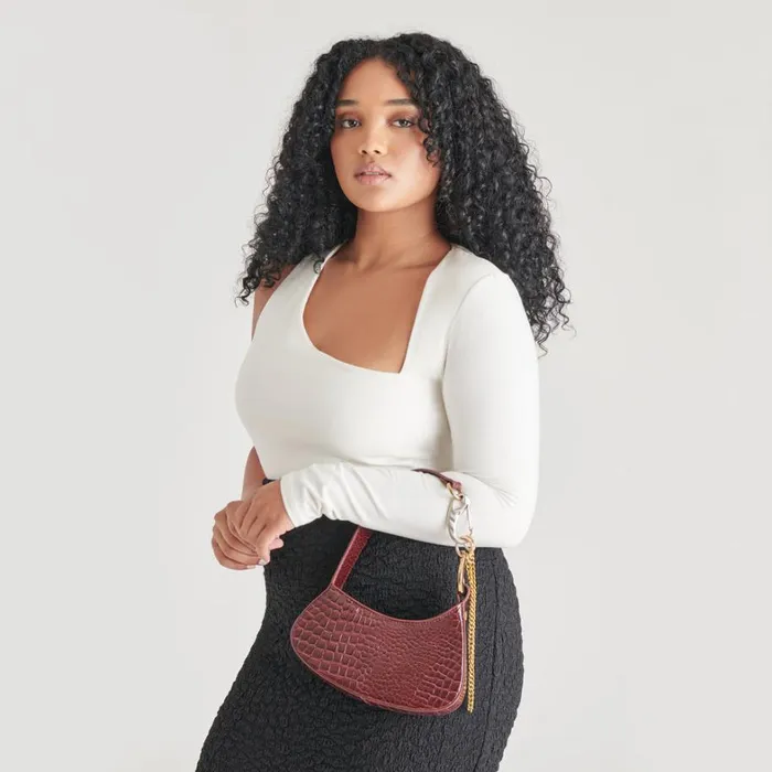 Handbags Women Dolce Vita Silvie Shoulder Bag Wine Croco Stella