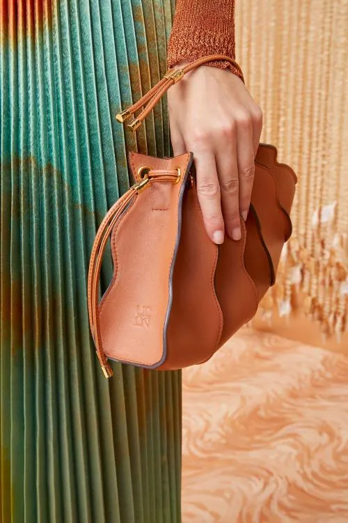 Handbags Women Ulla Johnson Adria Pleated Wave Clutch Pecan Brown Handbags Women Ulla Johnson Adria Pleated Wave Clutch Pecan Brown