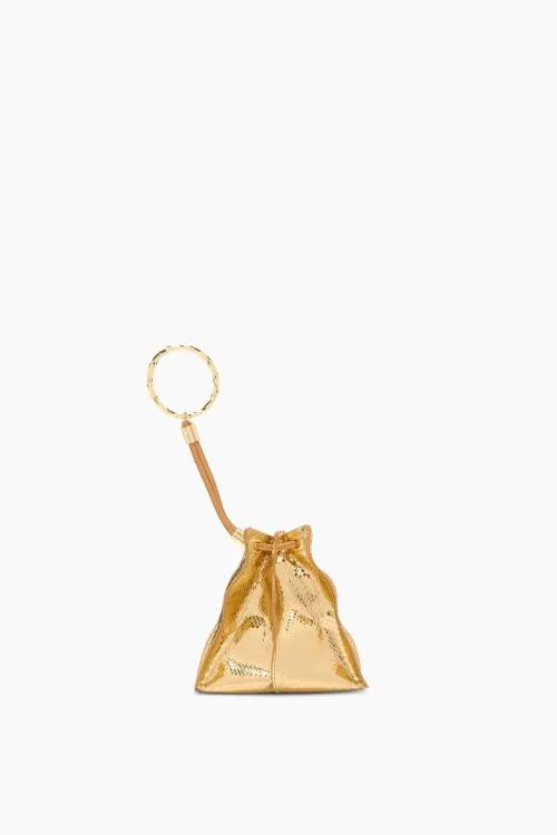 Handbags Women Ulla Johnson Adria Pleated Wave Pochette Gold Python