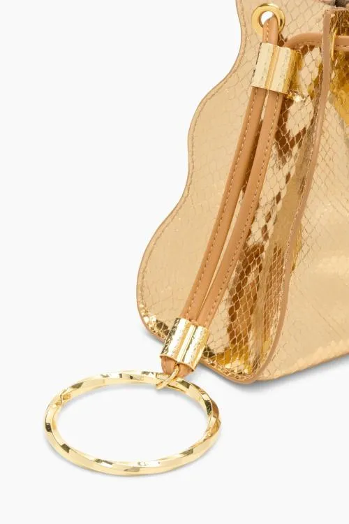 Handbags Women Ulla Johnson Adria Pleated Wave Pochette Gold Python Handbags Women Ulla Johnson Adria Pleated Wave Pochette Gold Python