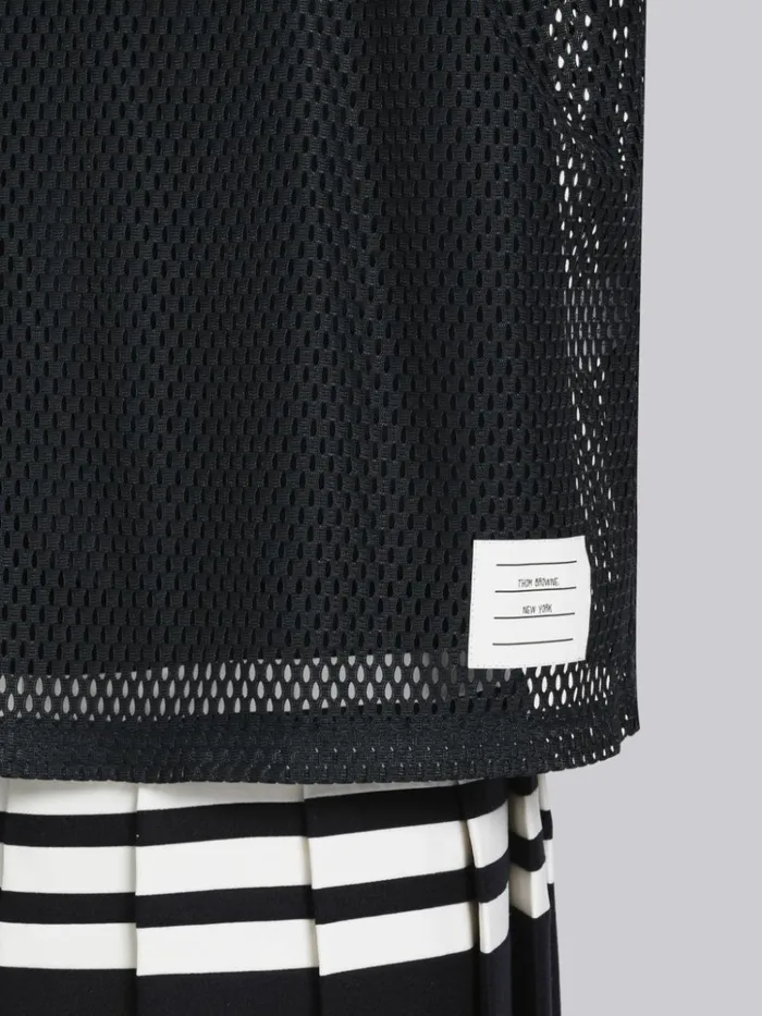 Heavy Athletic Mesh Football Jersey 4bar Tee Navy Men Thom Browne Sweats