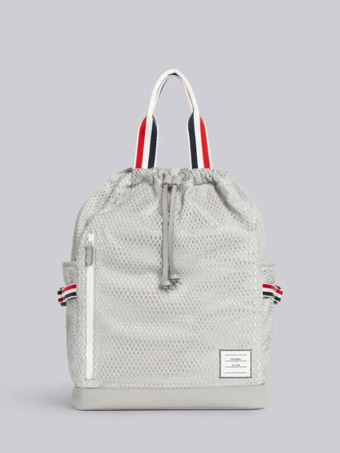 Heavy Athletic Mesh Stripe Webbing Strap Tote Backpack Medium Grey WomenMen Thom Browne Backpacks and Bumbags Heavy Athletic Mesh Stripe Webbing Strap Tote Backpack Medium Grey WomenMen Thom Browne Backpacks and Bumbags