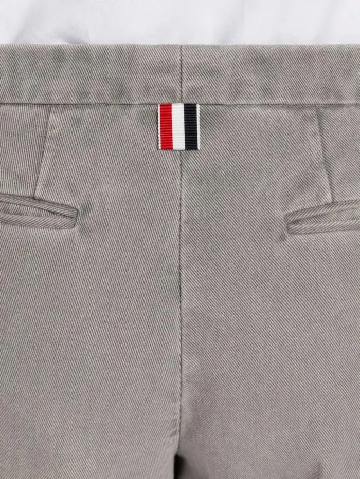 Heavyweight Garment Dyed Cotton Twill Tonal Grosgrain 4bar Sack Trouser Light Grey Women Thom Browne Trousers