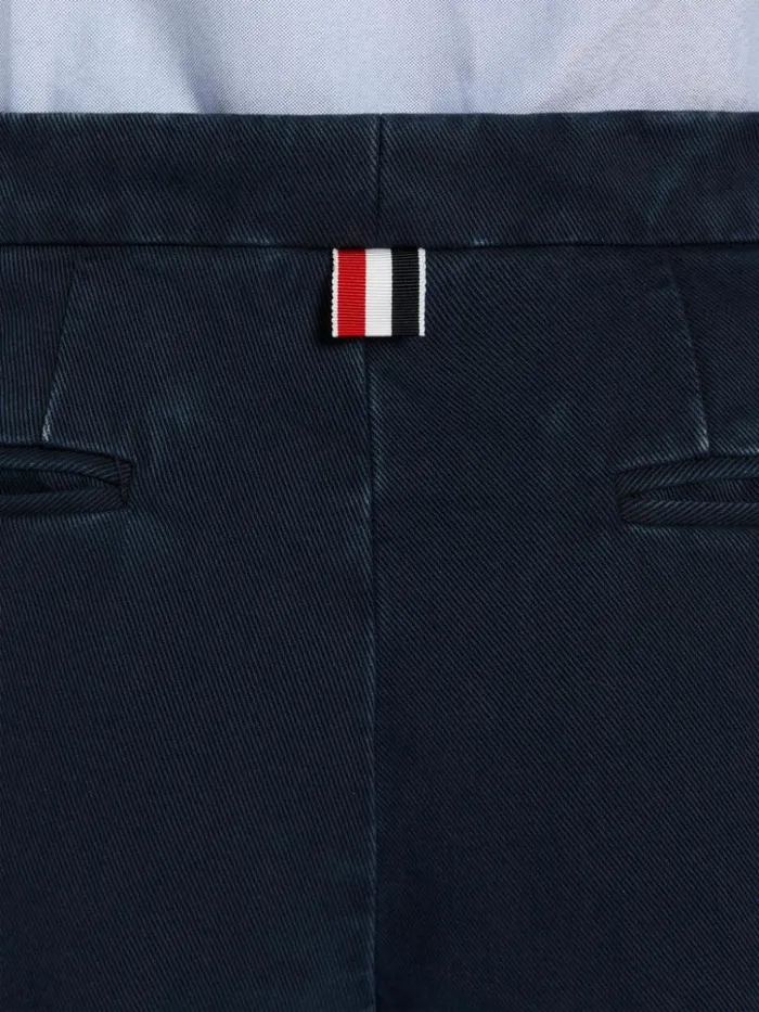 Heavyweight Garment Dyed Cotton Twill Tonal Grosgrain 4bar Sack Trouser Navy Women Thom Browne Trousers