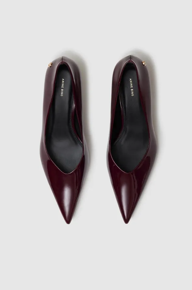 Heels Women ANINE BING Hilda Pumps 8211 Dark Red Patent