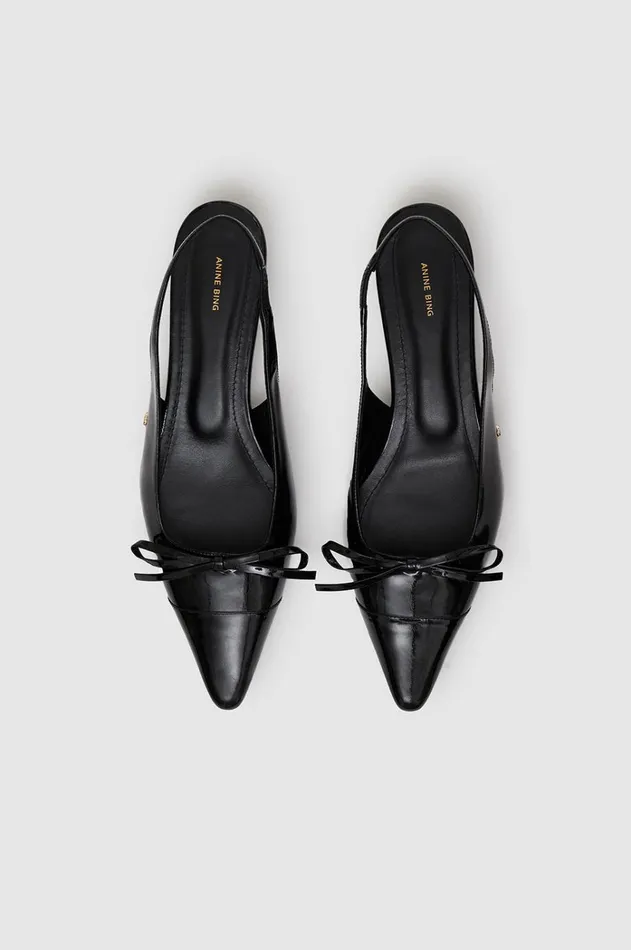 Heels Women ANINE BING Zoey Slingback Heels 8211 Black Patent