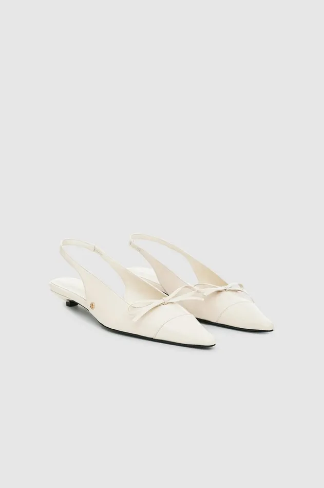 Heels Women ANINE BING Zoey Slingback Heels 8211 Bone Crinkled Patent