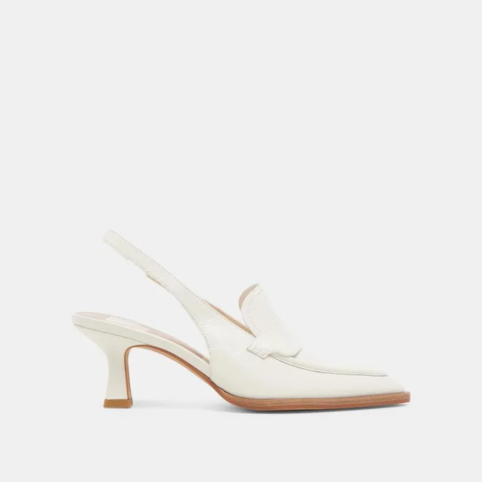 Heels Women Dolce Vita Adele Heels White Crinkle Patent Leather