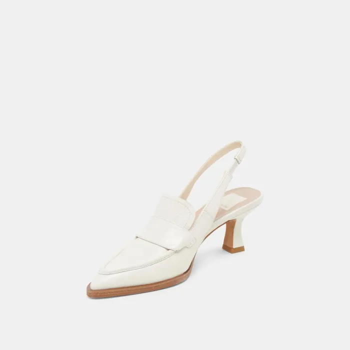 Heels Women Dolce Vita Adele Heels White Crinkle Patent Leather