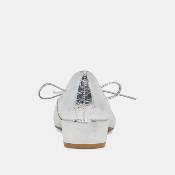 Heels Women Dolce Vita Ardien Heels Silver Crinkle Patent