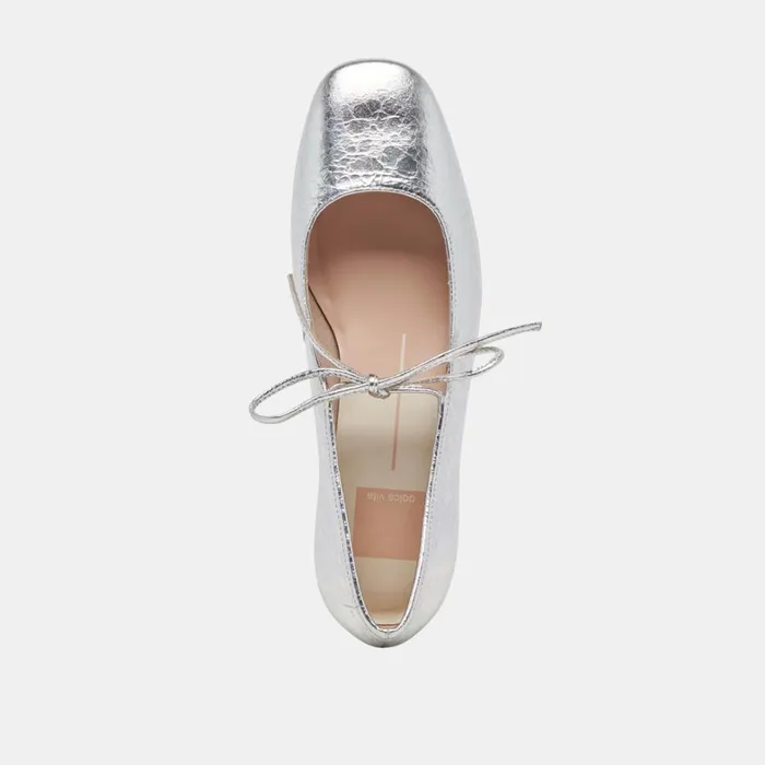 Heels Women Dolce Vita Ardien Heels Silver Crinkle Patent