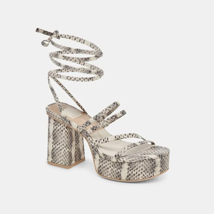 Heels Women Dolce Vita Barbs Heels Grey White Embossed Stella