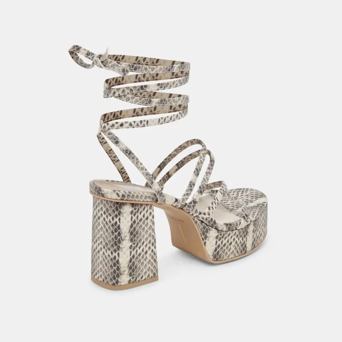 Heels Women Dolce Vita Barbs Heels Grey White Embossed Stella