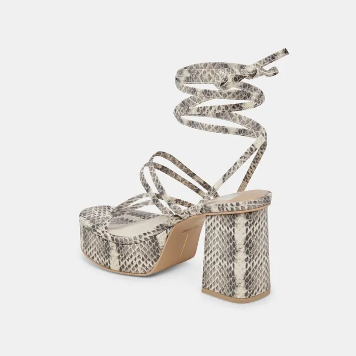 Heels Women Dolce Vita Barbs Heels Grey White Embossed Stella