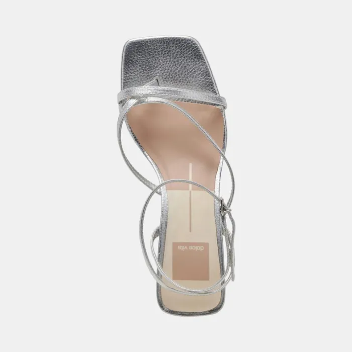 Heels Women Dolce Vita Baylor Heels Silver Metallic Leather