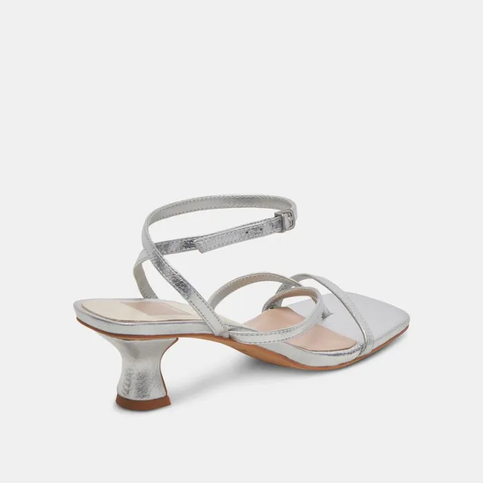 Heels Women Dolce Vita Baylor Heels Silver Metallic Leather