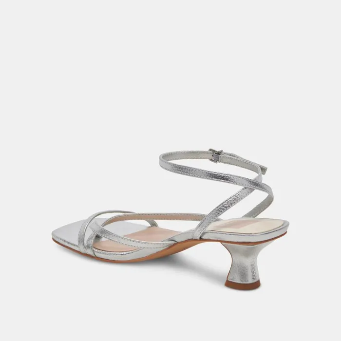 Heels Women Dolce Vita Baylor Heels Silver Metallic Leather