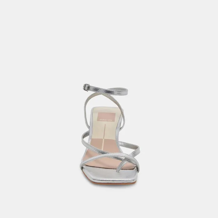 Heels Women Dolce Vita Baylor Heels Silver Metallic Leather