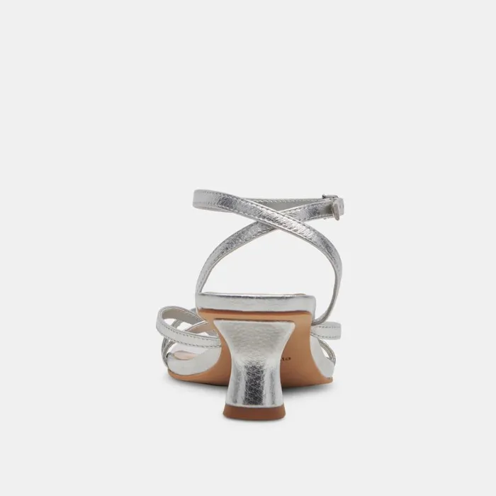 Heels Women Dolce Vita Baylor Heels Silver Metallic Leather
