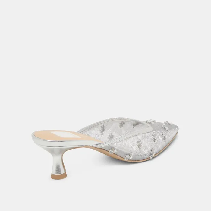Heels Women Dolce Vita Clara Heels Silver Mesh