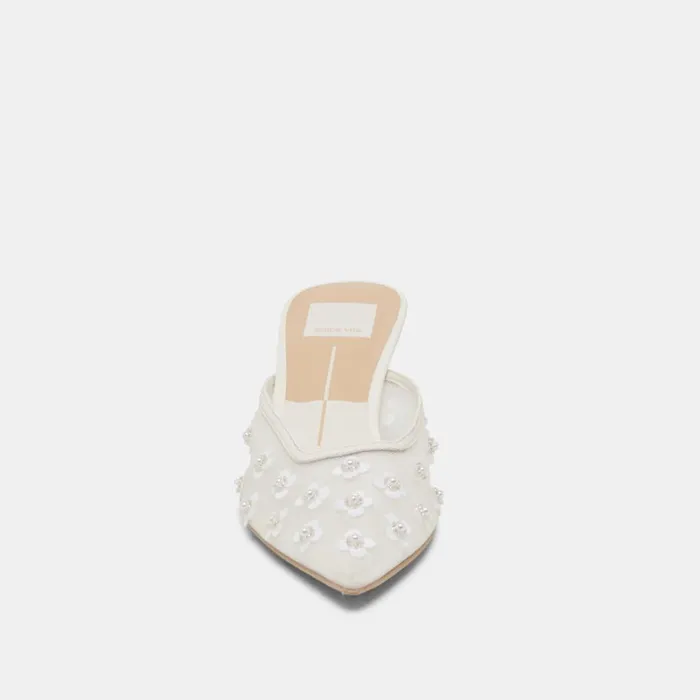 Heels Women Dolce Vita Clara Pearl Heels True White Daisy Mesh