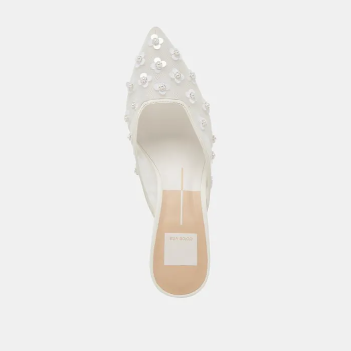 Heels Women Dolce Vita Clara Pearl Heels True White Daisy Mesh