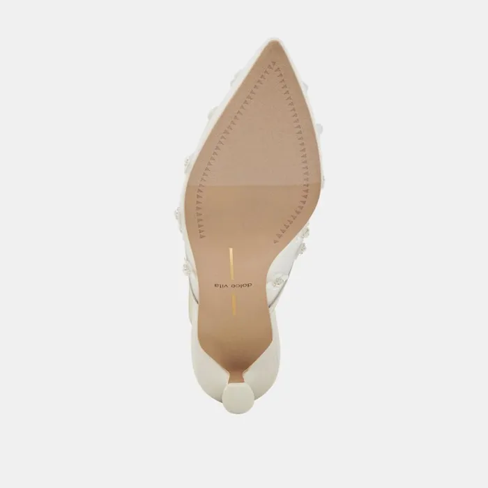 Heels Women Dolce Vita Clara Pearl Heels True White Daisy Mesh