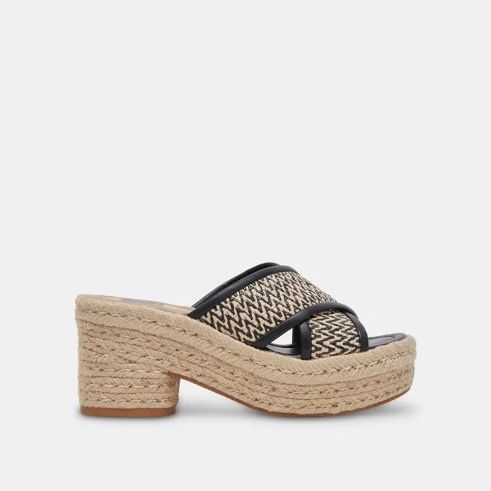 Heels Women Dolce Vita Eldora Heels White Black Raffia