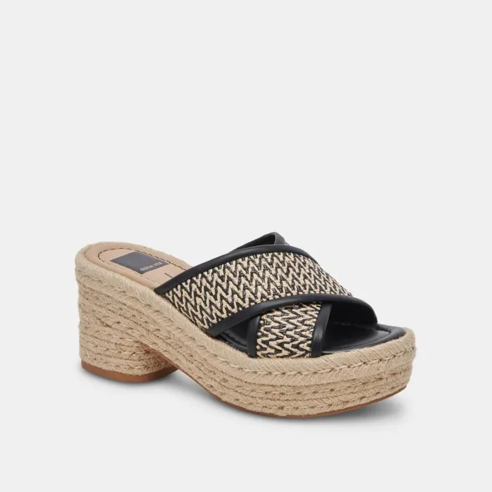 Heels Women Dolce Vita Eldora Heels White Black Raffia