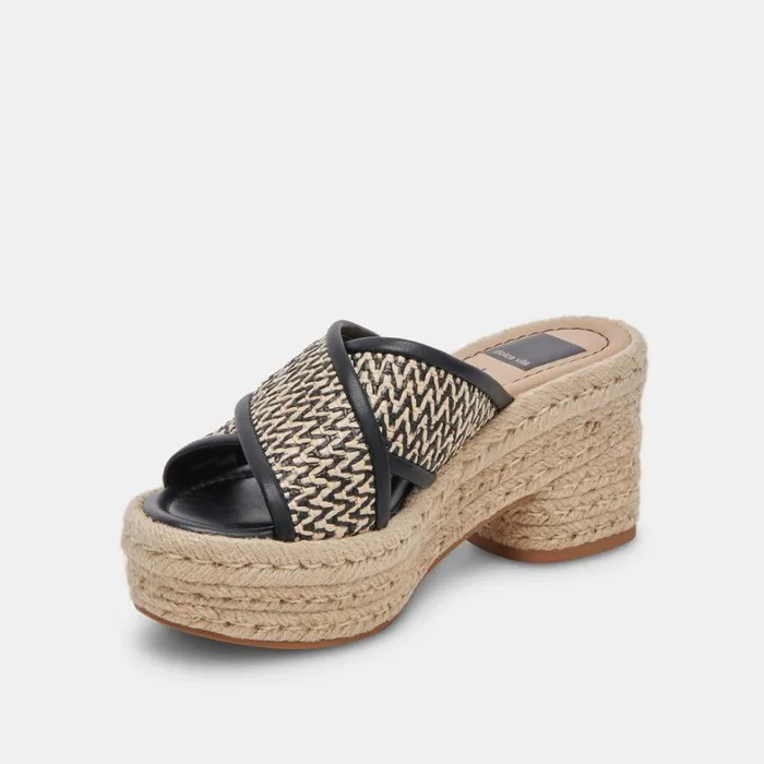 Heels Women Dolce Vita Eldora Heels White Black Raffia