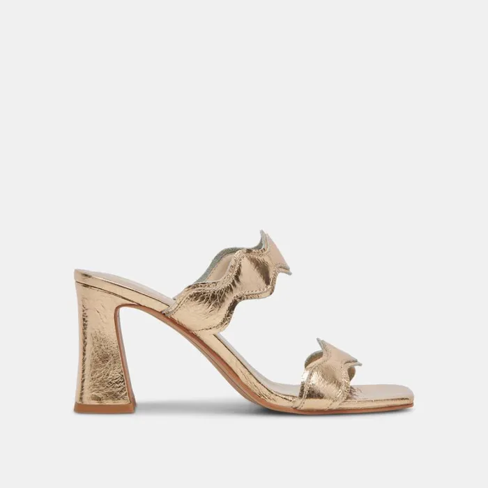Heels Women Dolce Vita Ilva Heels Gold Distressed Leather