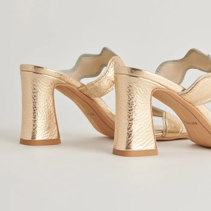 Heels Women Dolce Vita Ilva Heels Gold Distressed Leather