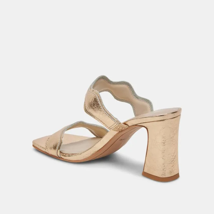 Heels Women Dolce Vita Ilva Heels Gold Distressed Leather
