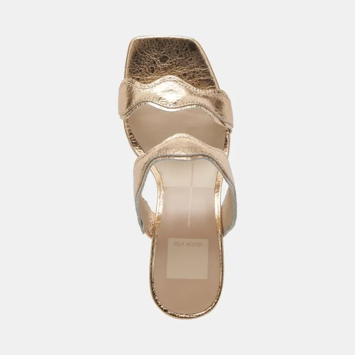Heels Women Dolce Vita Ilva Heels Gold Distressed Leather