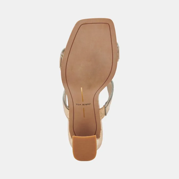Heels Women Dolce Vita Ilva Heels Gold Distressed Leather