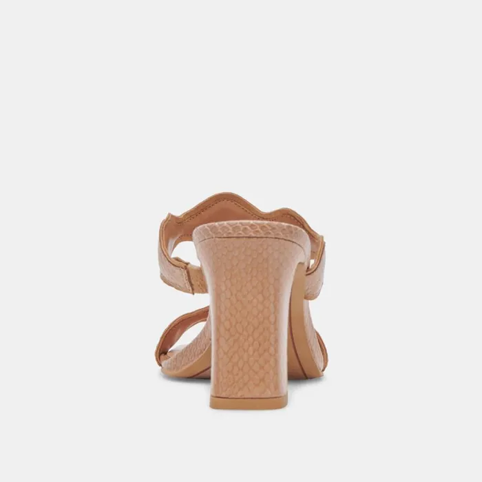 Heels Women Dolce Vita Ilva Heels Toffee Embossed Leather