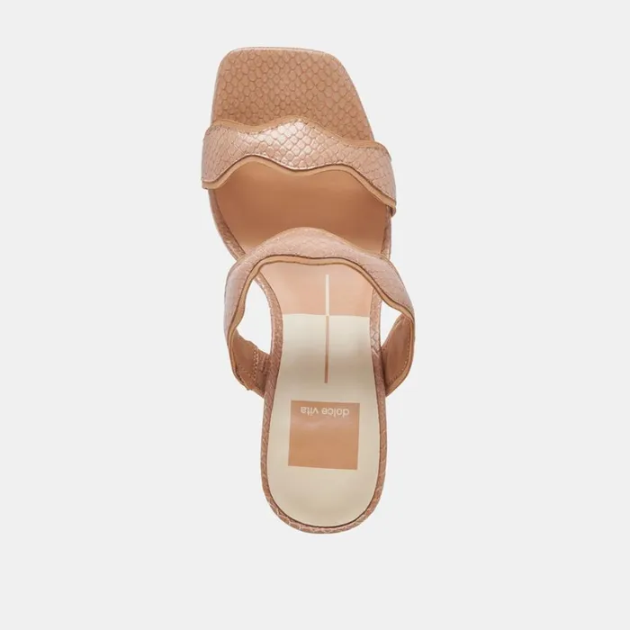 Heels Women Dolce Vita Ilva Heels Toffee Embossed Leather
