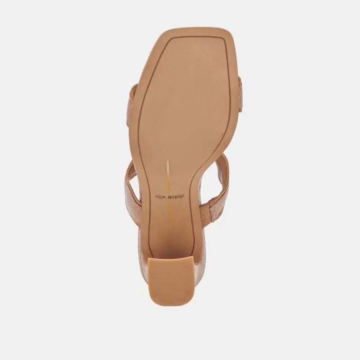 Heels Women Dolce Vita Ilva Heels Toffee Embossed Leather