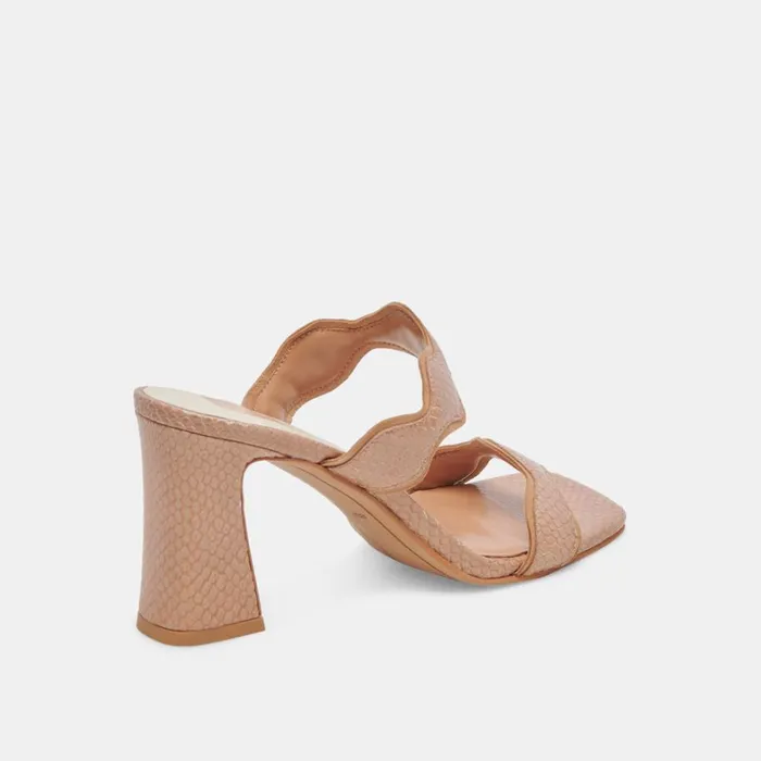 Heels Women Dolce Vita Ilva Heels Toffee Embossed Leather