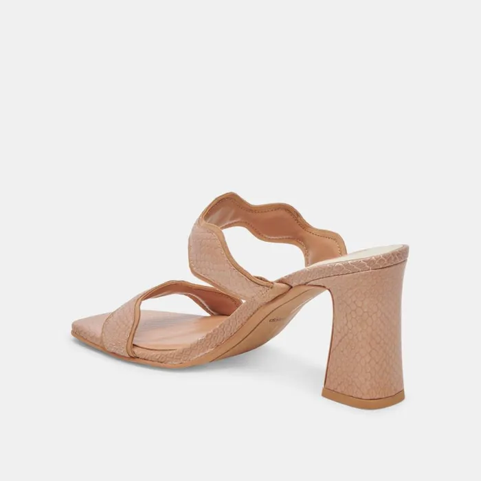 Heels Women Dolce Vita Ilva Heels Toffee Embossed Leather